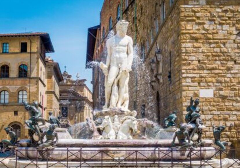 the Fountain of Neptune in the Piazza della Signoria the Fountain of Neptune in the Piazza della Signoria